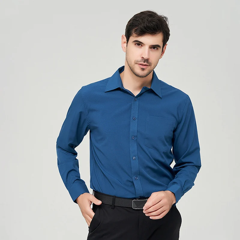 

Men's Business Shirt High Quality Wrinkle-Proof Suit Shirts Four Seasons Simple Slim Fit Long Sleeve Professional Dress Shirts