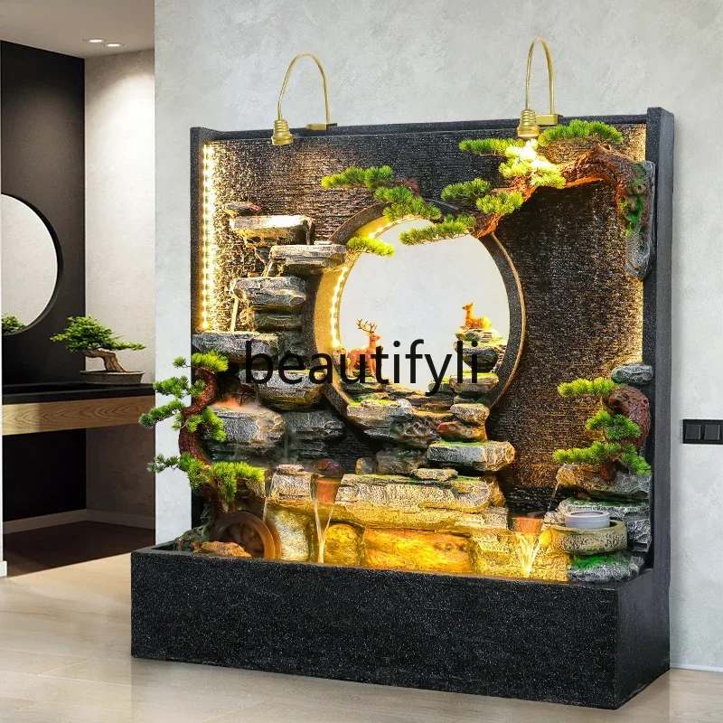 

Cy56 Water curtain wall floor rockery flowing water fountain circulating water landscape living room lobby garden