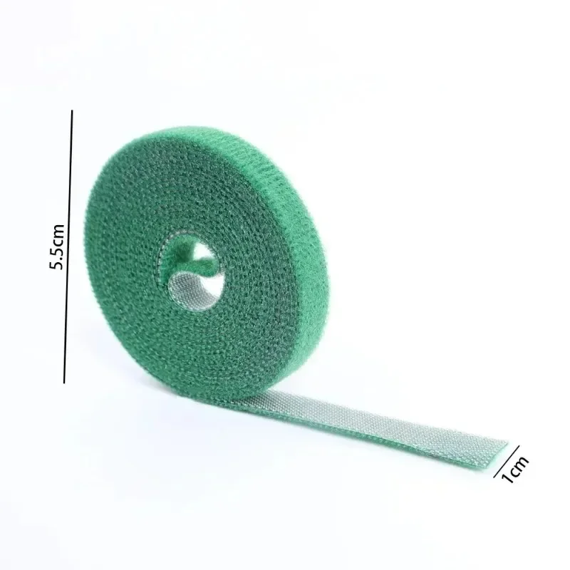 Selbstklebender Nylon-Kabelbinder für Pflanzen, grün, verstellbare Pflanzen, Hakenschlaufenunterstützung, Gartenschnur, Verband, wiederverwendbare