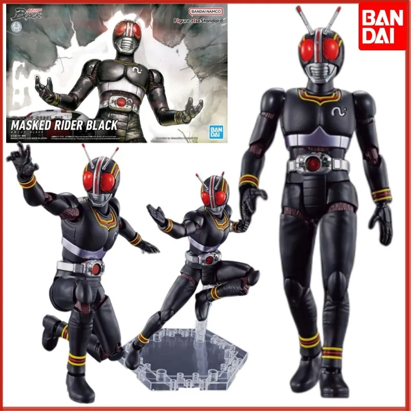 New Bandai Original Kamen Rider Figure Rise Mask Black Anime Action Figure Movable Model Kit Collection Toy Gift For Birthday