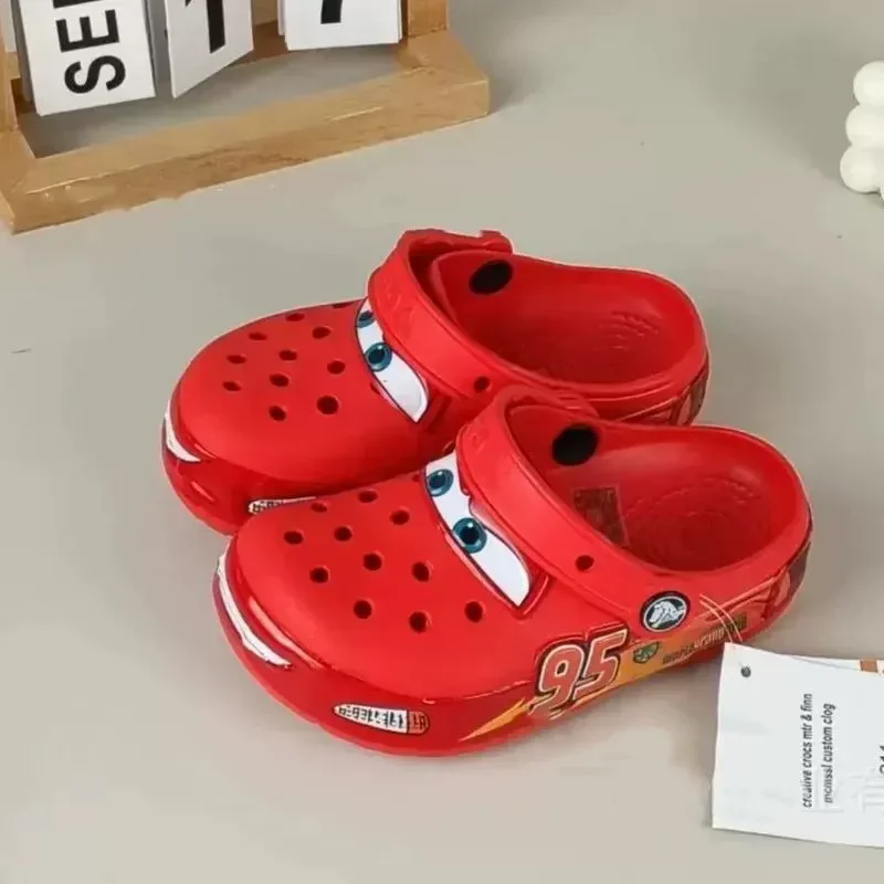

Hot Sale Aoger Lightning Mcqueen Pixar Cartoon Waterproof Slippers Beach Sandals Outdoor Leisure Breathable Non Slip Clog Shoes