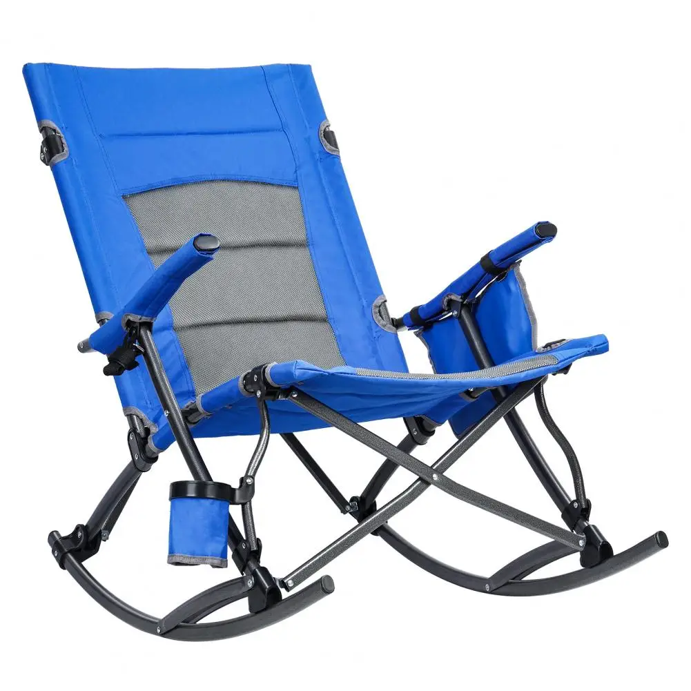 Lazy Lawn Folding Rocking Chair Oversized Folding Rocking Camping Chair, Adults Heavy Duty Camping Chair, Outside Folding Chair