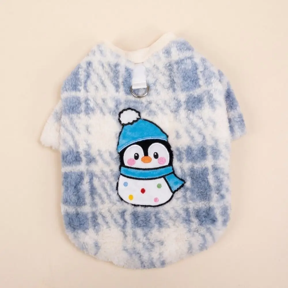 One-Piece Design Dog Warm Clothes Fleece-Lined Thick-Warmed Dog Jumpsuit Korean Style Windproof Dog Bodysuit Autumn/Winter Use