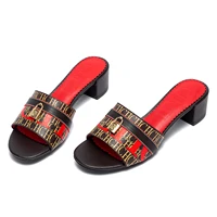 CHCH Women's Heels Sandals Low Block Chunky Heeled Sandals Slide Sandals Slip on Comfortable Casual Pumps Shoes 5cm - Image 6