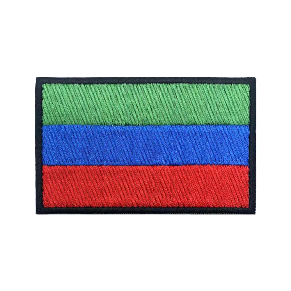 Republic of Dagestan Patches Armband Embroidered Patch Hook & Loop Iron On Embroidery  Badge Military Stripe