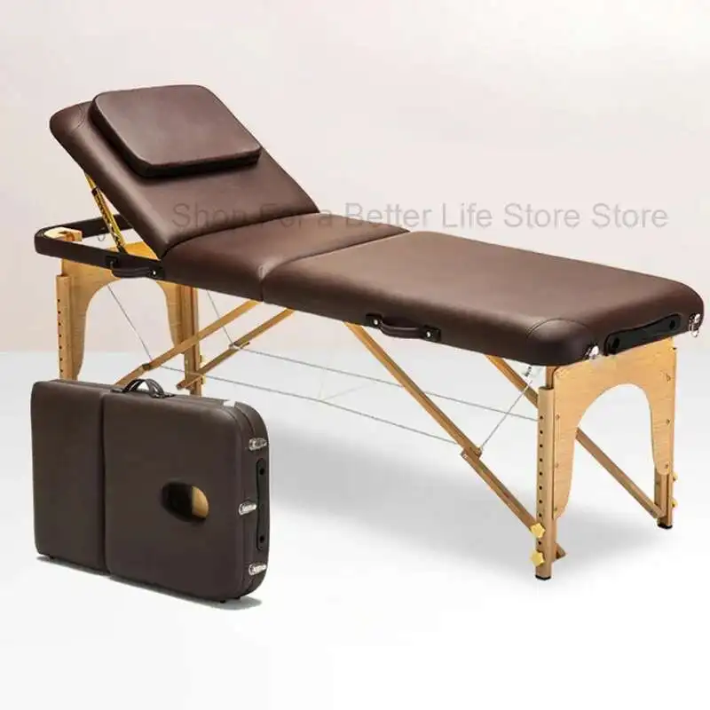 

Face Lash Massage Bed Folding Wooden Metal Speciality Massage Table Knead Lettino Adjust Estetista Beauty Furniture RR50MB
