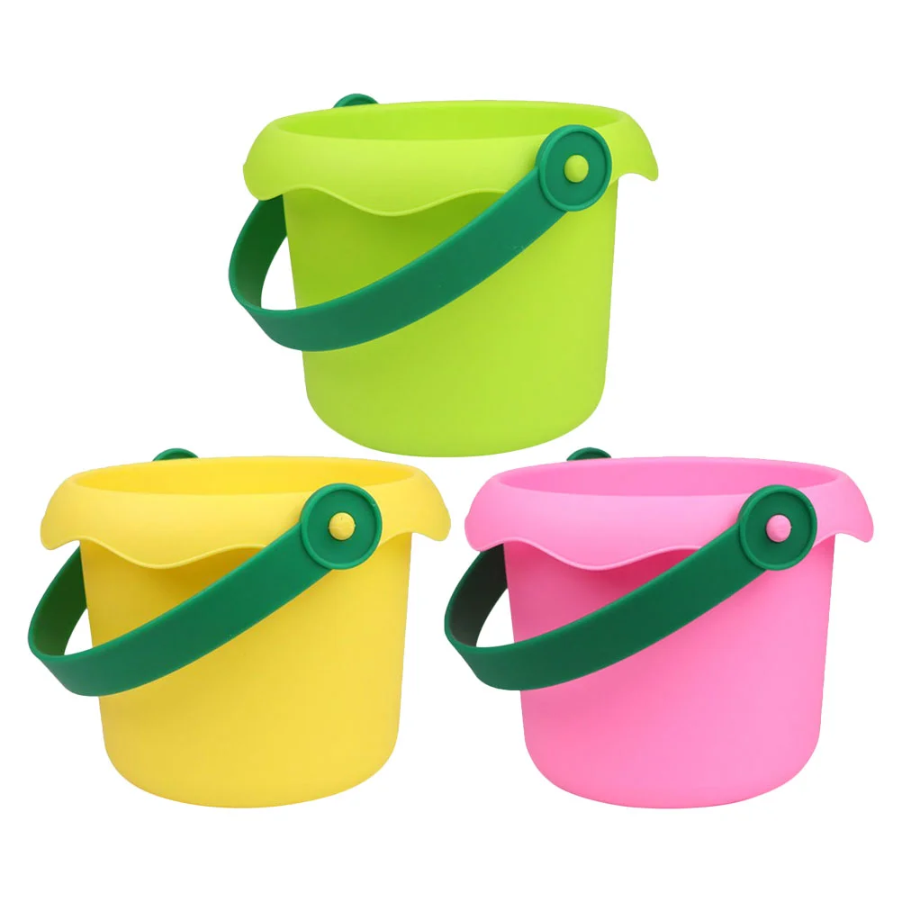 

3 Pcs Beach Bucket Playing Small Sand Pails Buckets Plastic Water Playthings Child