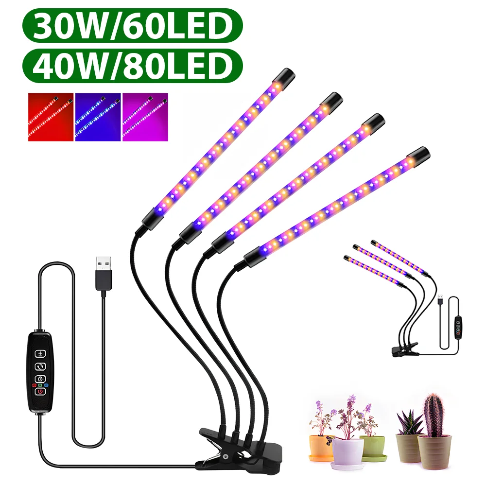 [EU Stock] Plant Grow Lights USB Phyto Lamp Full Spectrum Hydroponics Bulb LED Grow Light LED Indoor Plants Lamp