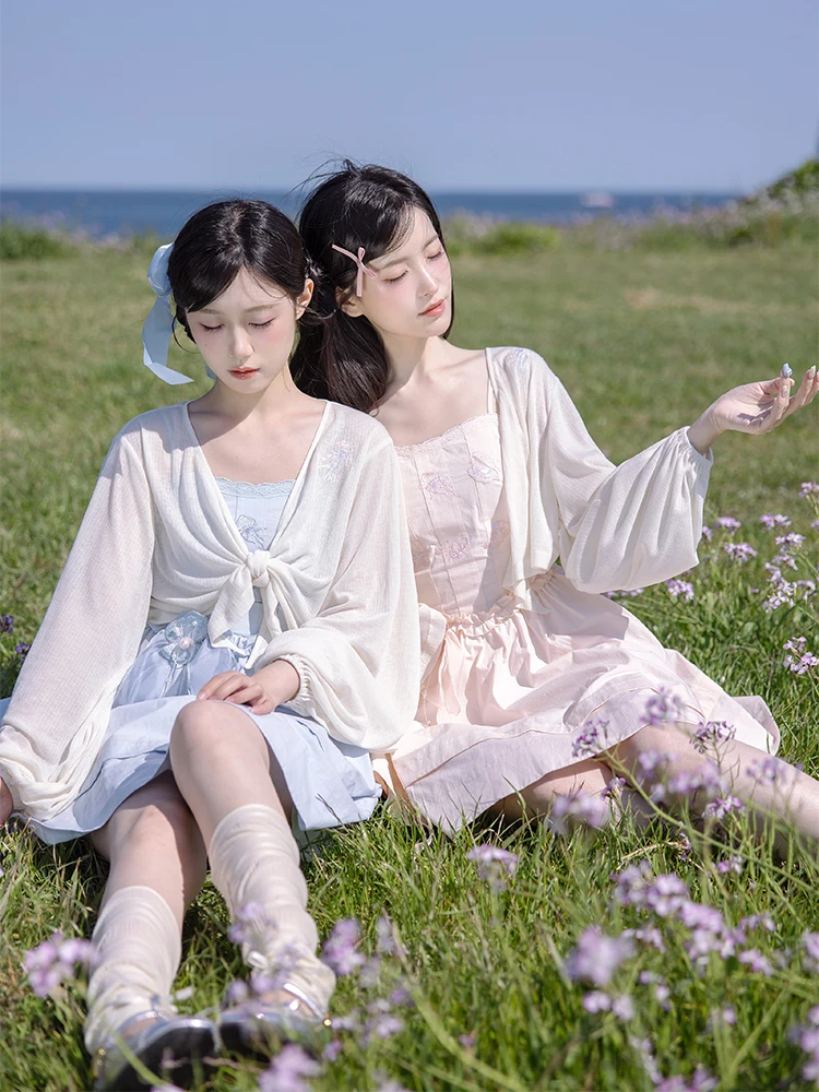 

Chuan Dai Time ell Ballet Breathable Pure Cotton Csole Knitted Cardigan Set Girl's Ballet Sle Summer Faion Hanfu