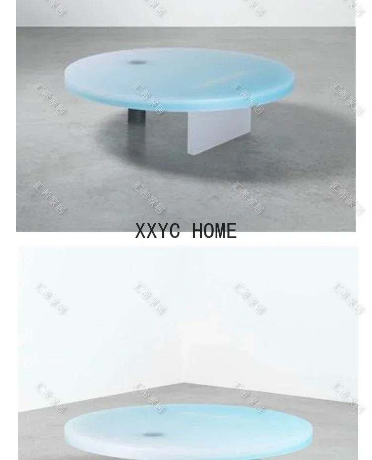 Acrylic Custom Frosted Gradient round Tea Table Art Table Living Room Modern Creative