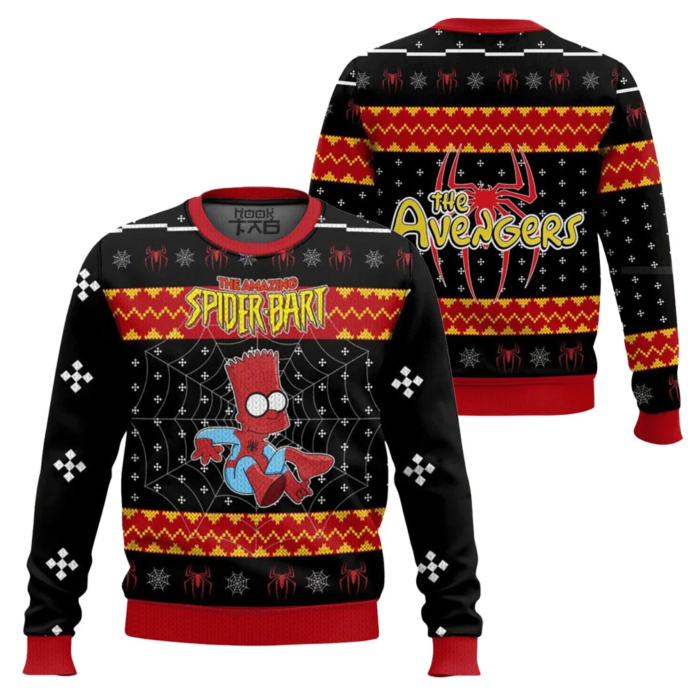 

Spider Man Groot Marvel Avengers Superhero Christmas Ugly Sweater Men's Winter Sweater Personalized Trendy Comic Exhibition