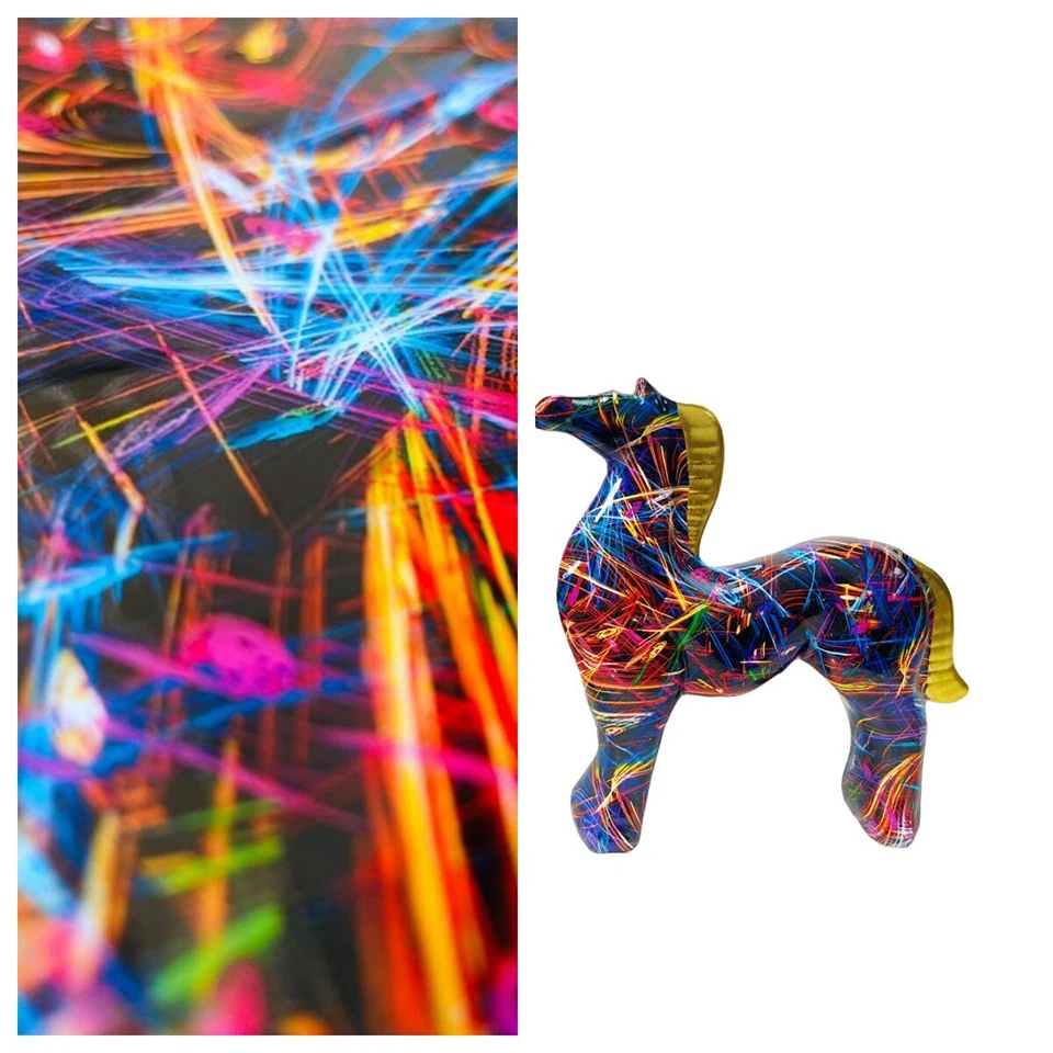 Colorful Light Beam Lightning PVA Hydro Dip Film 0.5x2m,Hydrographic Water Transfer Printing Film for Car Interior Decoration 09