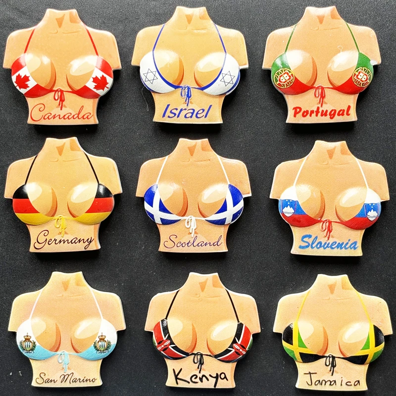 

Bikini flag model refrigerator sticker gift crafts three-dimensional decoration travel souvenirs