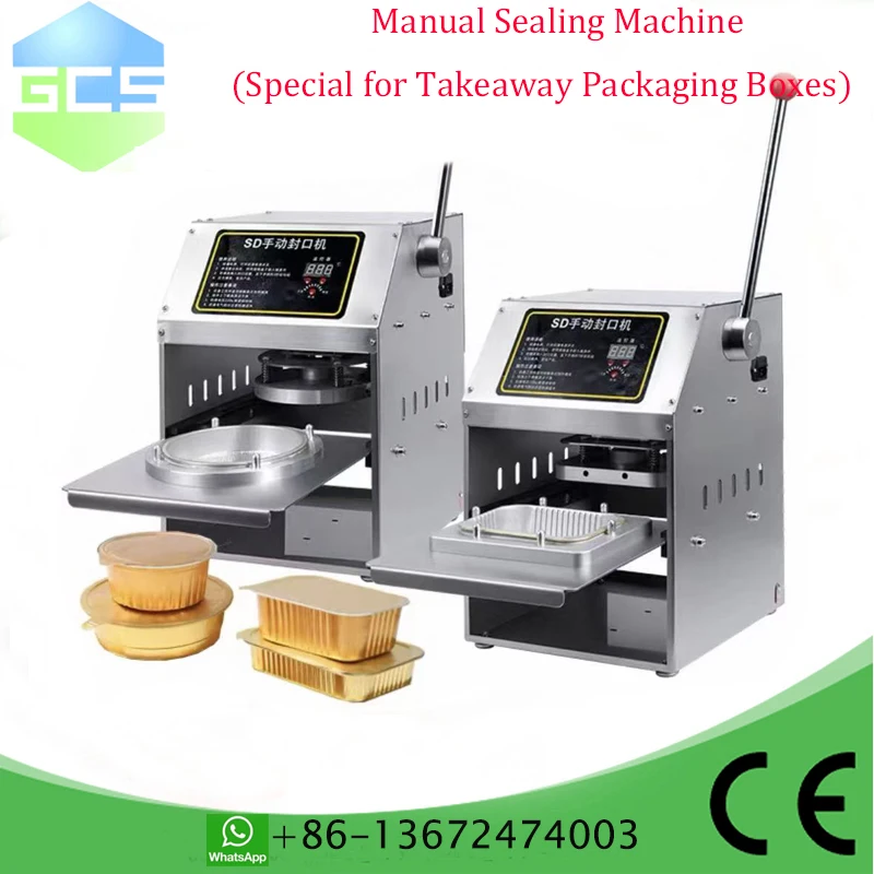 

Manual Aluminum Foil Box Sealing Machine Fast Food Lunch Box Packing Snack Container Sealing Machine