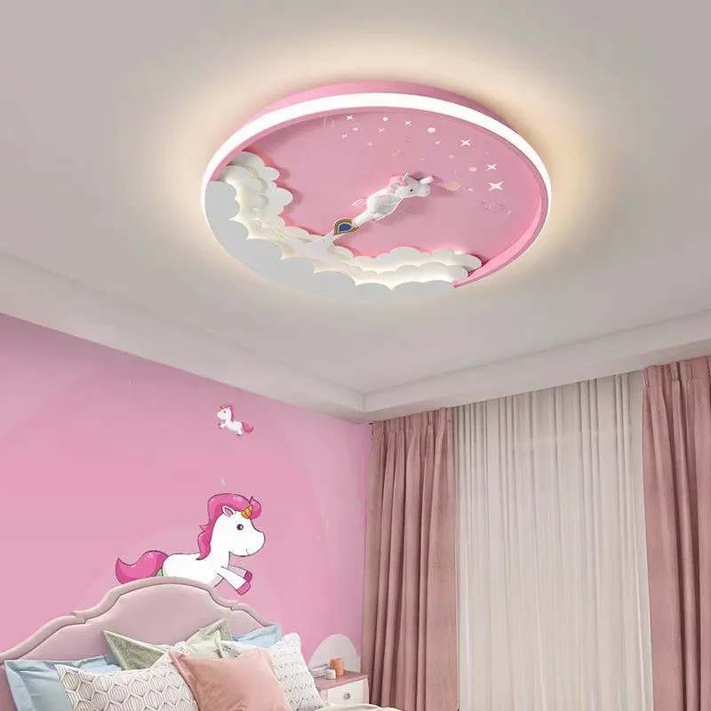 Creative Unicorn Ceiling Light For Kids Room Girl Bedroom Study Child Princess Chandelier Cartoon Pegasus Cloud LED Ceiling Lamp