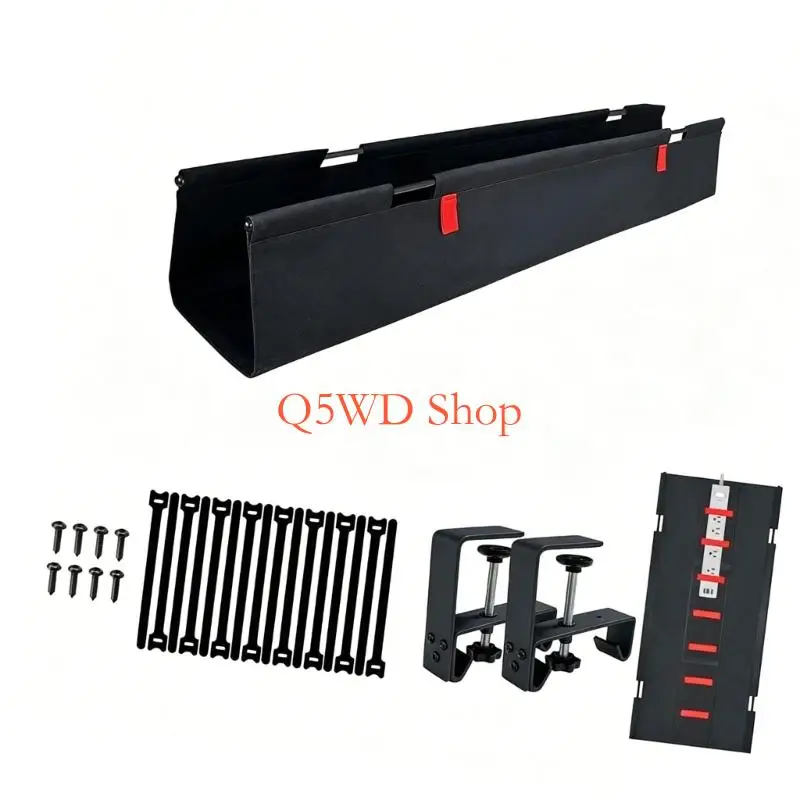 Q5WD Adjustable Under Desk Cord Manager 120cm for Neat and Safe Cable Storage
