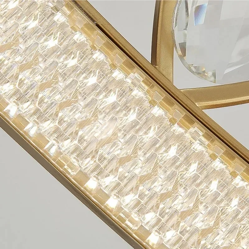 Crystal Crown Light Luxury Lamp Princess Girl Children's Room  Warm LED Internet Celebrity Same Style Bedroom Chandelier