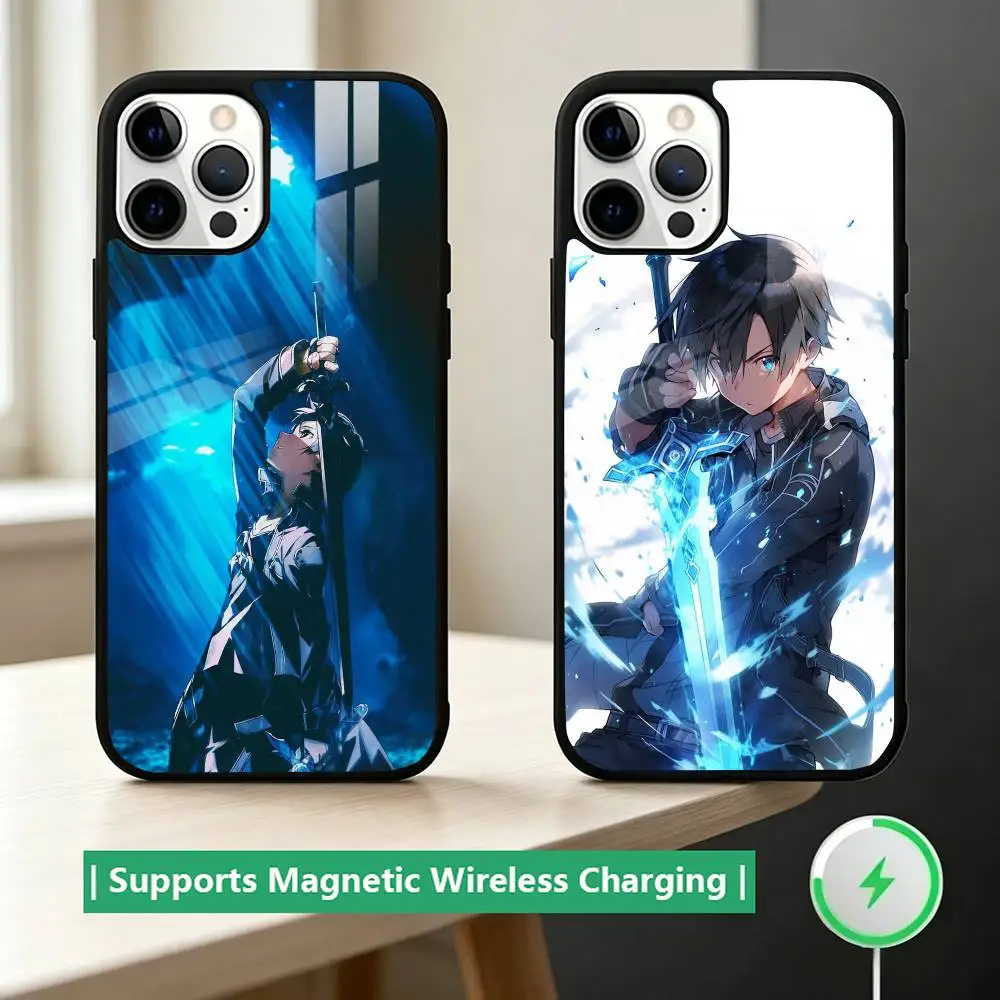 

Sword Art Online SAO K-Kirigaya Phone Case For iPhone17,16,15,14,13,12,11 Plus,Pro Supports Magnetic Wireless Charging
