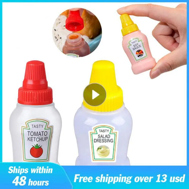 Botol Saus Peras Multifungsi untuk Bumbu Tertutup Wadah Salad Botol Peras Portabel Berhidung Jarum Nyaman