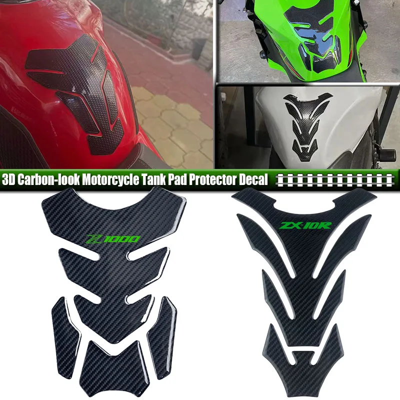 3D Motorcycle Tank Pad Protector Stickers Decal Accessories Fit For Ninja400 Z900 Z1000 zx10r er6n Versys 650