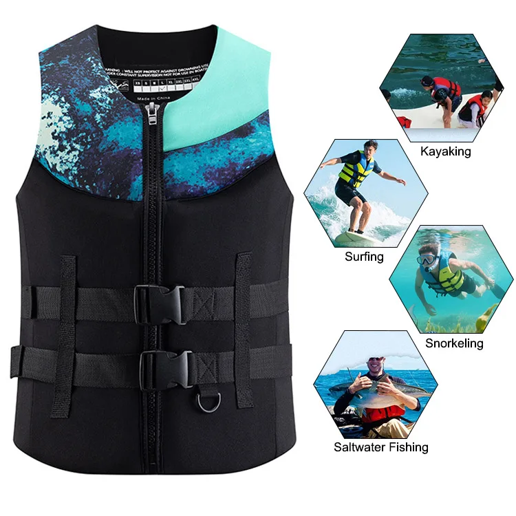 Wholesale Adjustable Neoprene Life Jacket Adults Buoyancy Vest For Boating Sailing Safety Gear