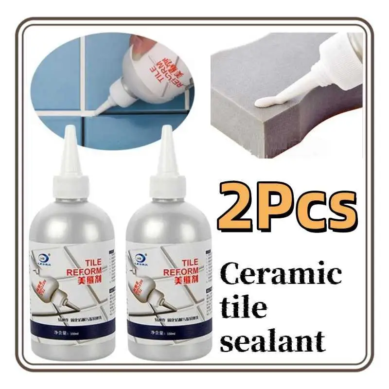 

2Pcs 150ml Ceramic Tile Filler Waterproof Mildew Repair Agent Ceramic Tile Wall Agent Beauty House Porcelain Bathroom Filler