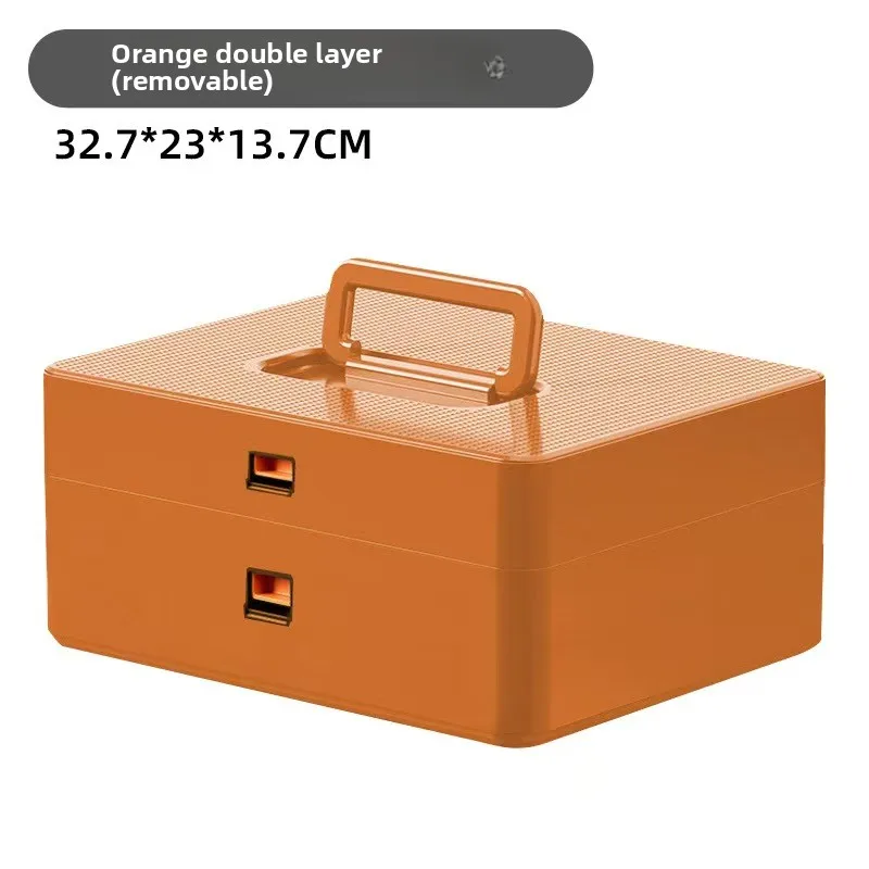 Double-layer Tool Storage Box 12inch Plastic Tool Boxes with Handle Durable Double-layer Household Toolbox