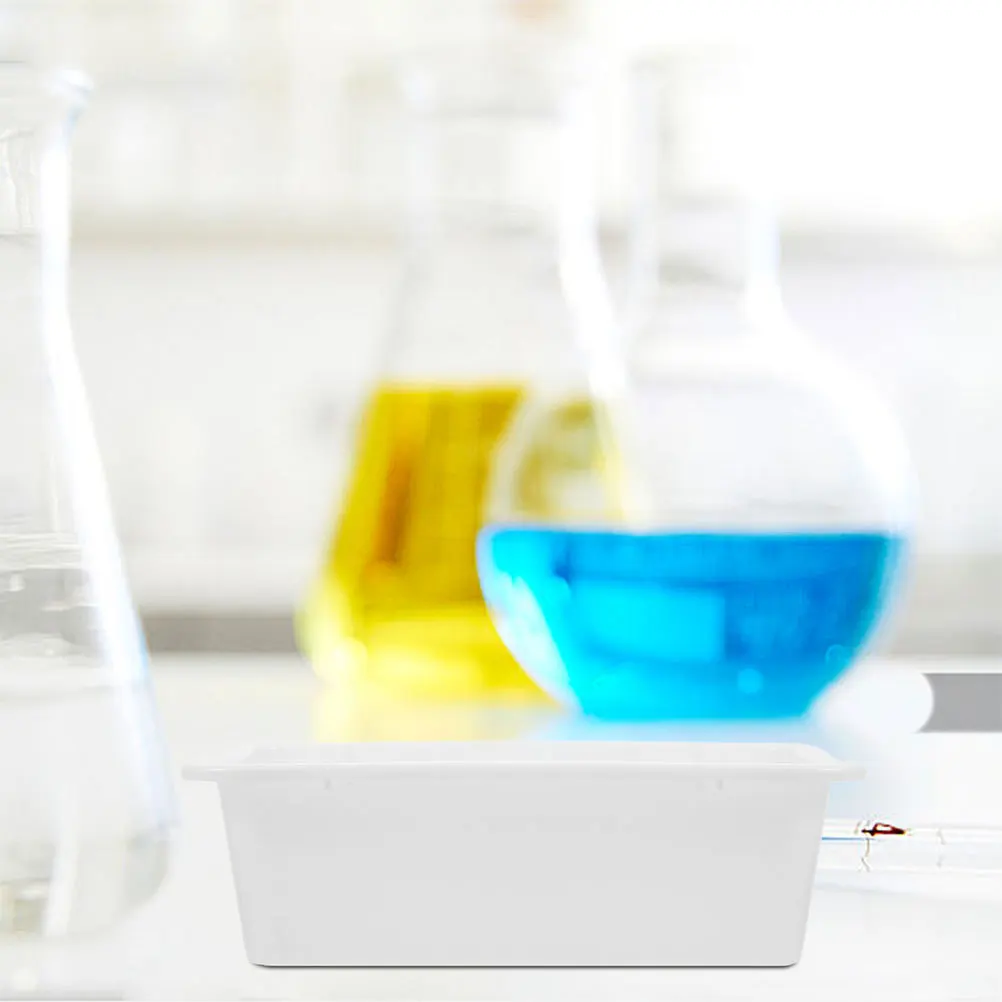 

4Pcs Laboratory Tray Plastic Rectangular Chemical Organizer Spill Proof Lab Reagent Tray Teaching Experiment Storage