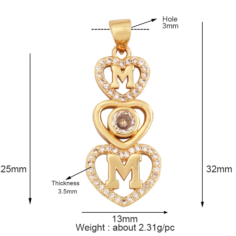 New Vintage Victorian Love Heart Zircon Charm Pendant,Creative Butterfly Pentacle 18K Gold Plated Jewelry Necklace Supplies L25