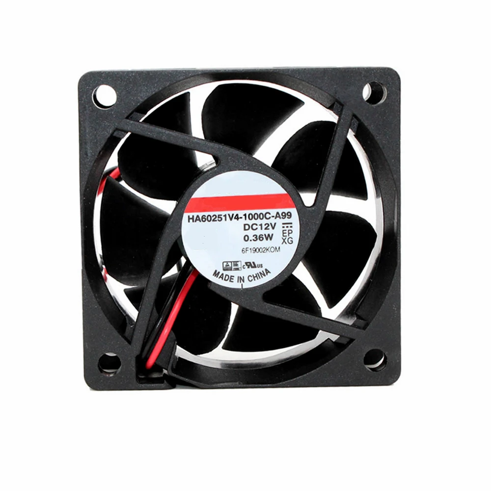 Cooling Fan HA60251V4-1000C-A99 DC 12V 0.36W 6025 60x60x25mm 2-Wire