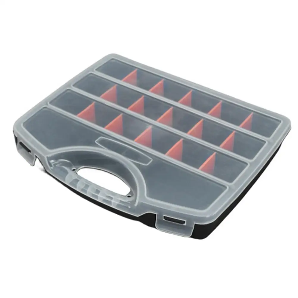 Portable Plastic Parts Box Hardware Parts Storage Box Parts Organizer With Removable Dividers Hinged Lid Tool Storage Box
