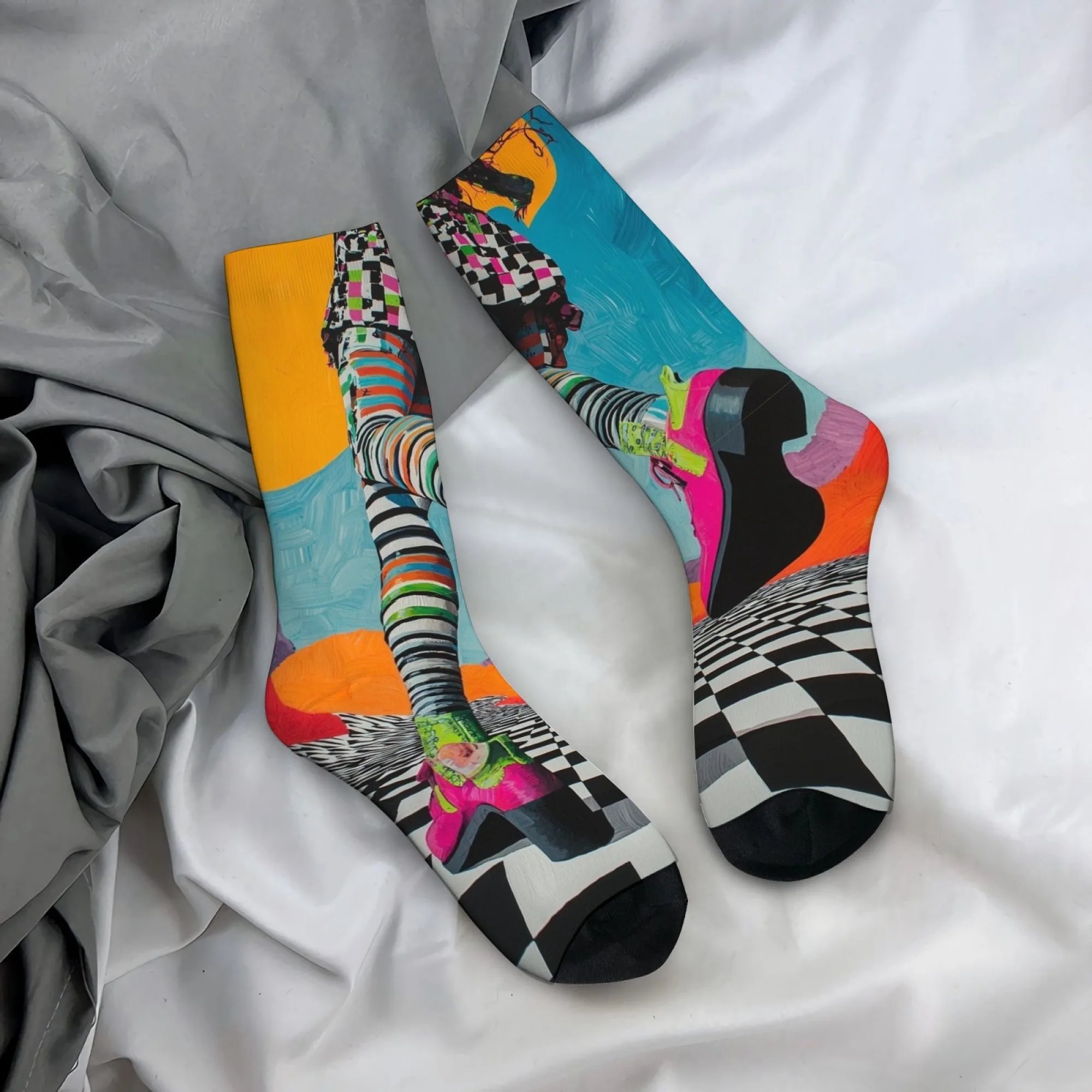 

Psychedelic Surreal Collage Style Socks Soft Comfortable Skin-friendly Men's Outdoor Sports Fitness Fun Parties Holiday Gifts