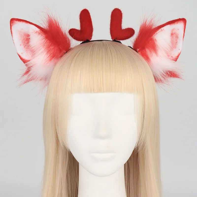 Christmas Elk Hairband Cute Plush Deer Ear Headdress Cosplay Accessories JK Girl Halloween Christmas Cosplay Props Hairpin