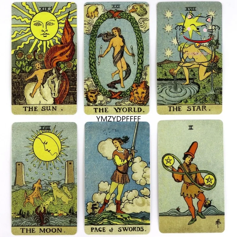 تأتي بطاقة Anime Smith Waite Tarot مع الدليل الإلكتروني الصيني المناسب للمبتدئين إصدار المئوية 78 بطاقة