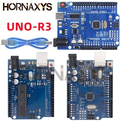 New UNO R3 Development Board ATmega328P CH340 CH340G For Arduino UNO R3 With Straight Pin Header with Cable Expansion Board