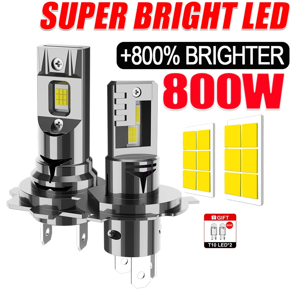 

H7 H4 LED Headlight CANBUS Super Power Bulb 1000000LM Super Bright Car Lights 6000K White Turbo Auto Headlamp Plug&Play 12V 24V