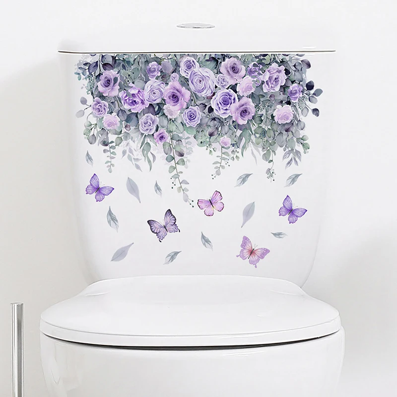 Varie piante verdi fiori Wall Sticker bagno Toilet Decor decalcomanie soggiorno Cabinet decorazione della casa murale autoadesivo