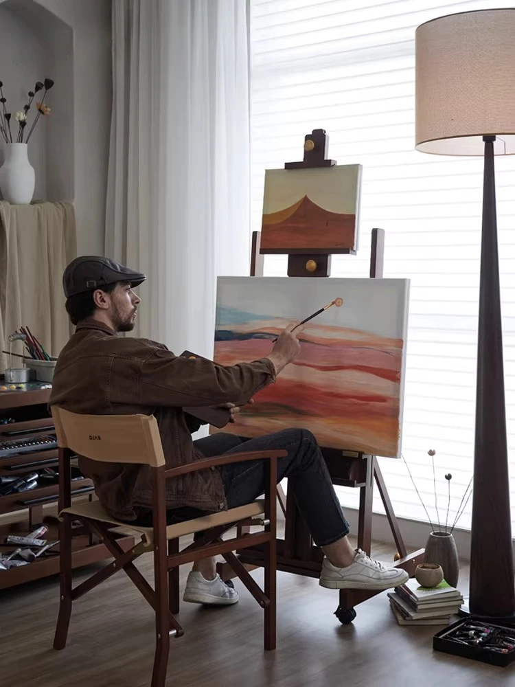 Walnut color professional artist easel art student special solid wood floor type home retro sketch watercolor oil easel artboard
