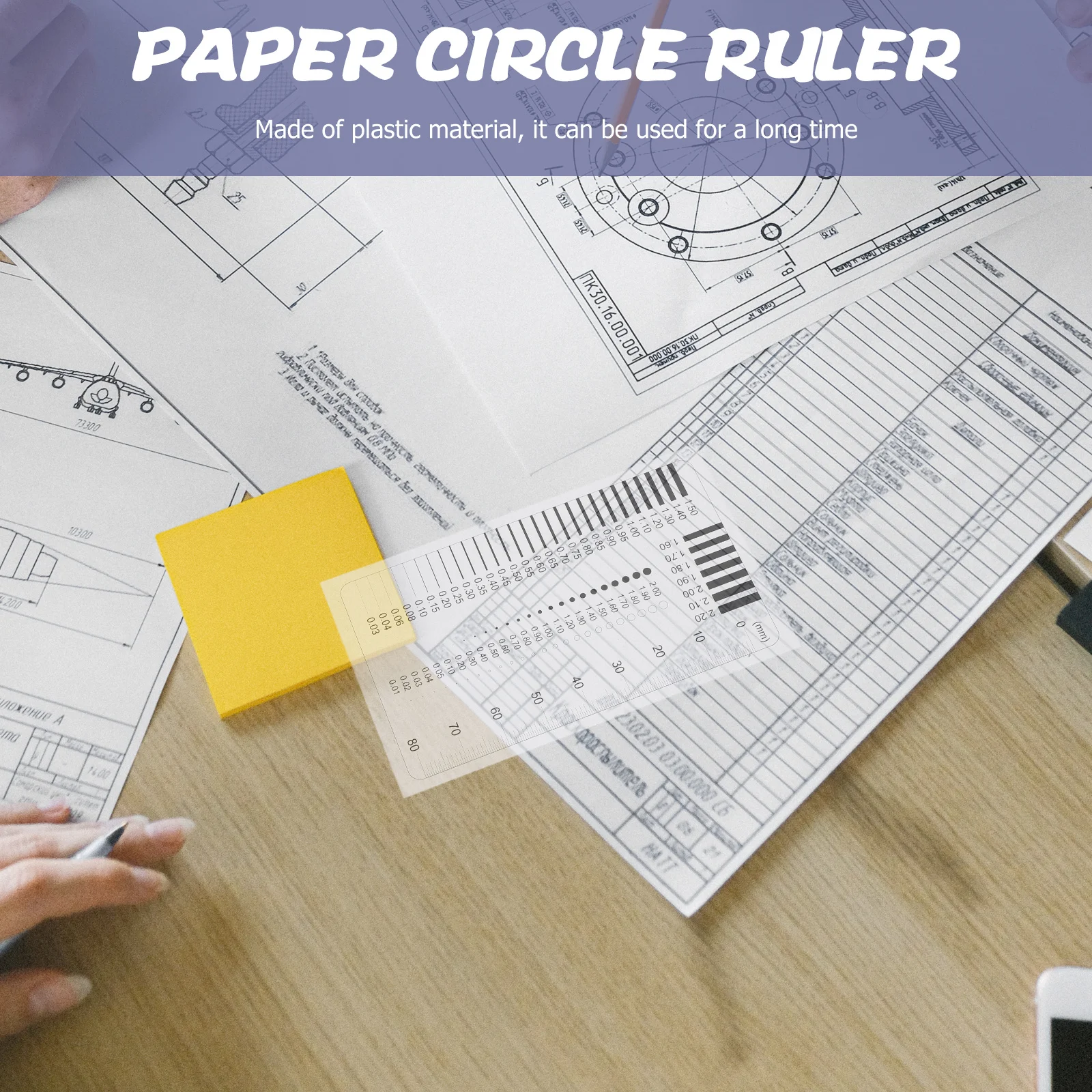 

4Pcs High Precision Measuring Tools Transparent Rulers Diameter Line Width Crack Flaw Detection Thickness Gauge