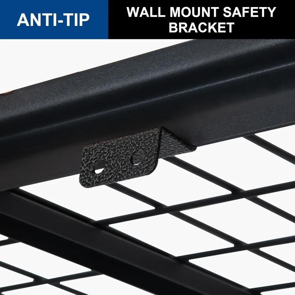 Półki garażowe 122 cm szer. x 46 cm gł. x 183 cm wys., 5-poziomowe wytrzymałe półki do przechowywania do garażu, piwnicy, magazynu, warsztatu, udźwig 1360 kg