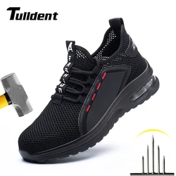 Safety Shoes Men With Steel Toe Cap Anti-smash Men Work Shoes Sneakers Light Puncture-Proof Indestructible Shoes Dropshipping