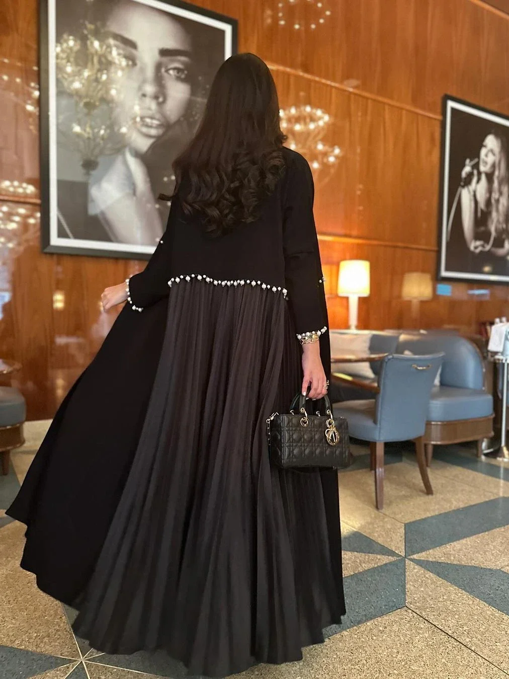 Long Kaftan Eid Muslim Abaya for Women Beading Ramadan Cardigan Pleated Dress Morocco Vestidos Largos Dubai Robe Jalabiya 2024