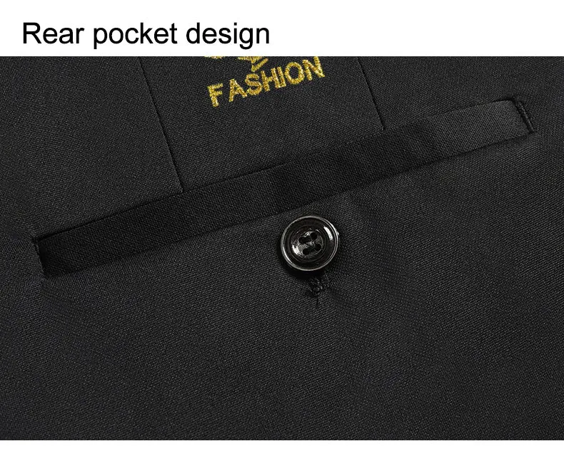 Herren Slim Fit Stickerei Anzughose Elastische Stretch Gerade Lässige Hose Männliche Business Formelle Lange Hose – Detail 18