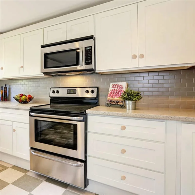 مقابض أدراج خشبية مستديرة من ABGR، مقابض أدراج أثاث الخزانة الخشبية، مناسبة لخزانة ملابس الأدراج (24 قطعة)