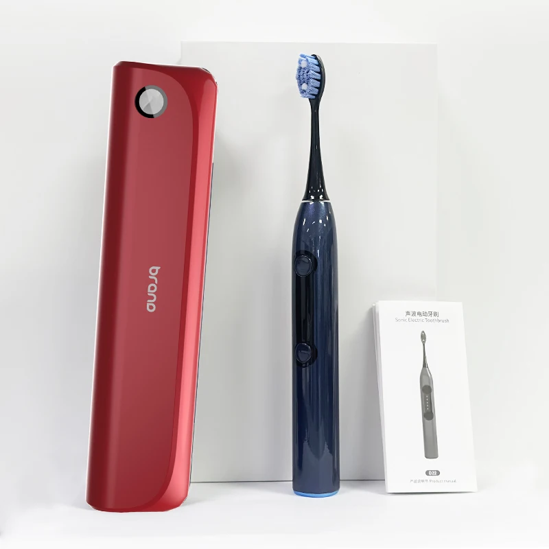 Hot red electric toothbrush Ultraviolet LED disinfection suitcase ultrasonic electric toothbrush