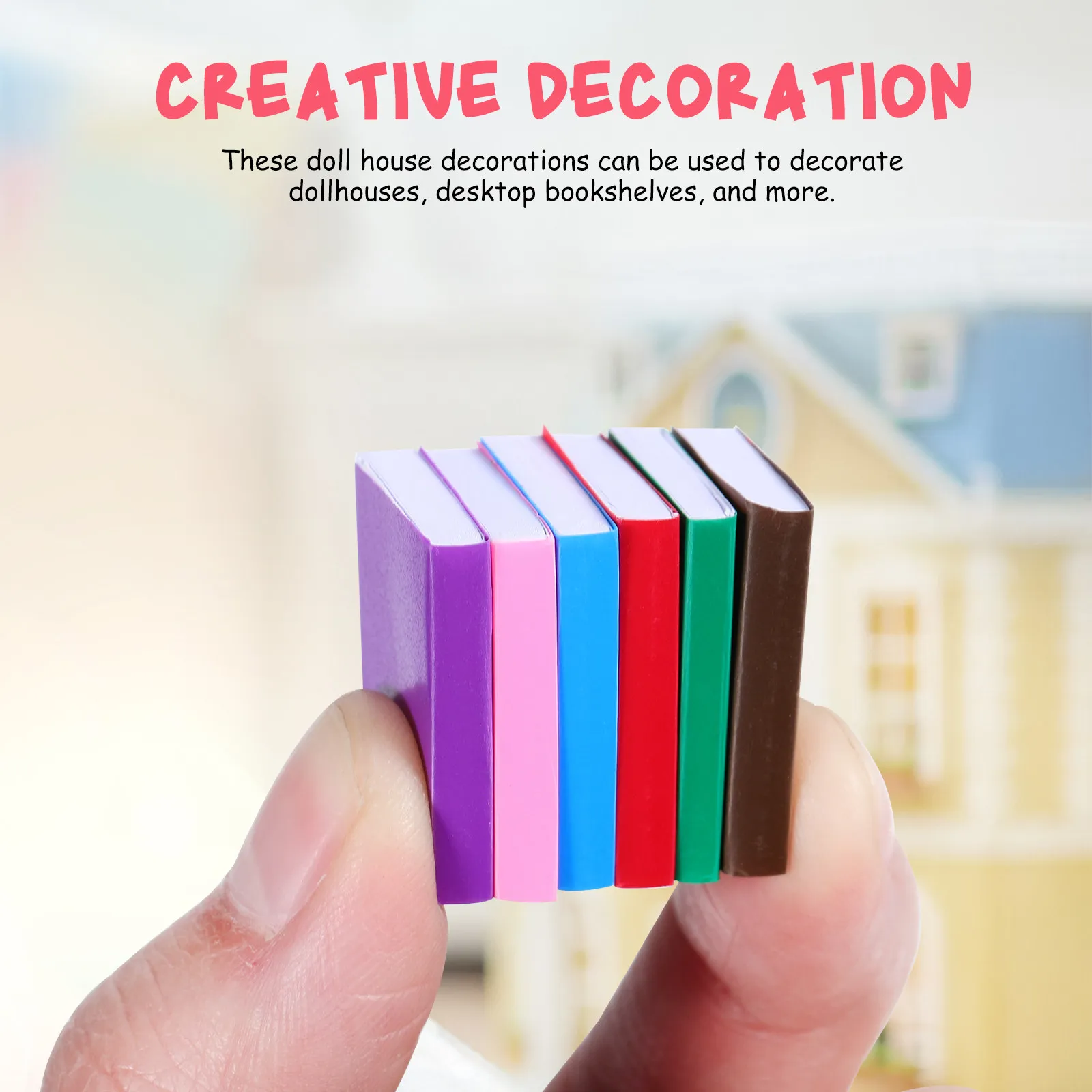 

20Pcs Rainbow Mini Books Miniature Home Decor for Dollhouse Interiors Tiny Shelf Accents Micro Scale Living Room Office Props