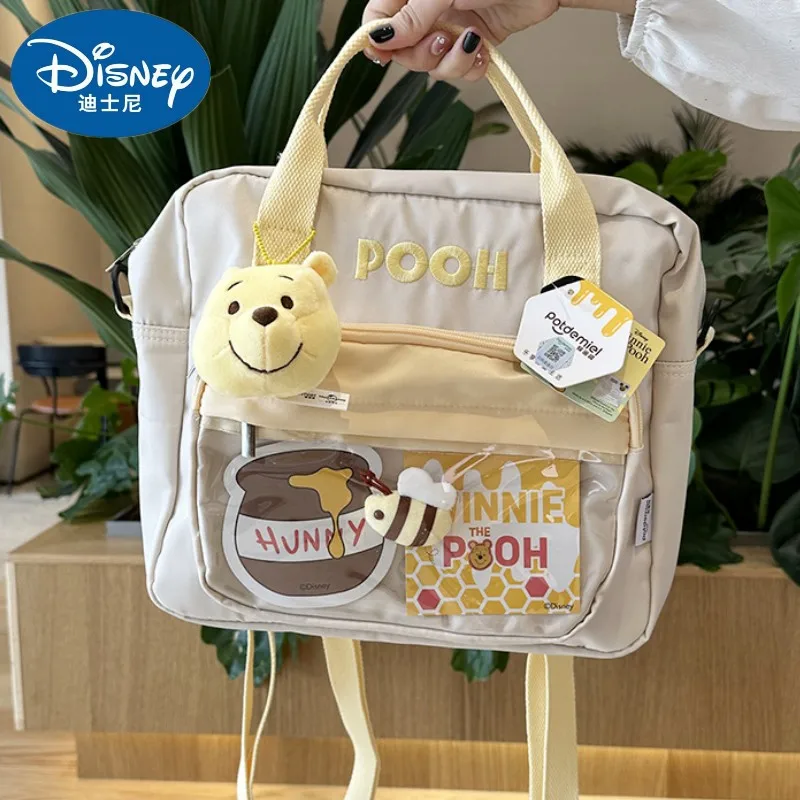 New Disney Winnie The Pooh Kawaii Original Bee Bear Large-capacity One Shoulder Bag  Portable Backpack Cartoon Cute Girls Gifts