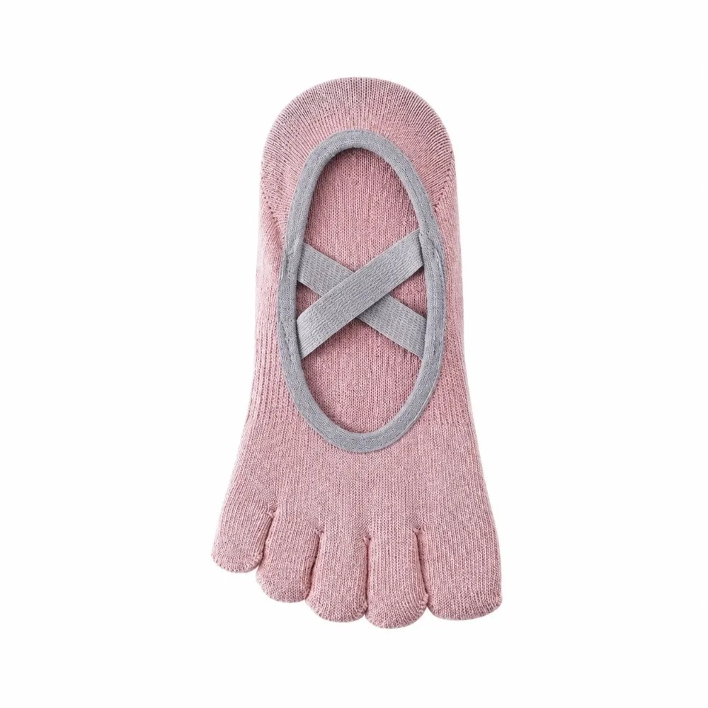 Minimalist Five-Toe Yoga Socks Anti-Slip Breathable Split-Toe Socks Shock-Absorption Quiet Jumping Sport Socks Pilates