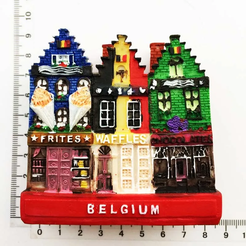 Belgium Resin Fridge Magnet Gent Mons Refrigerator Magnets 3D Stickers Magnetic Magnets Decor Brugge Brussels Tourist Souvenir