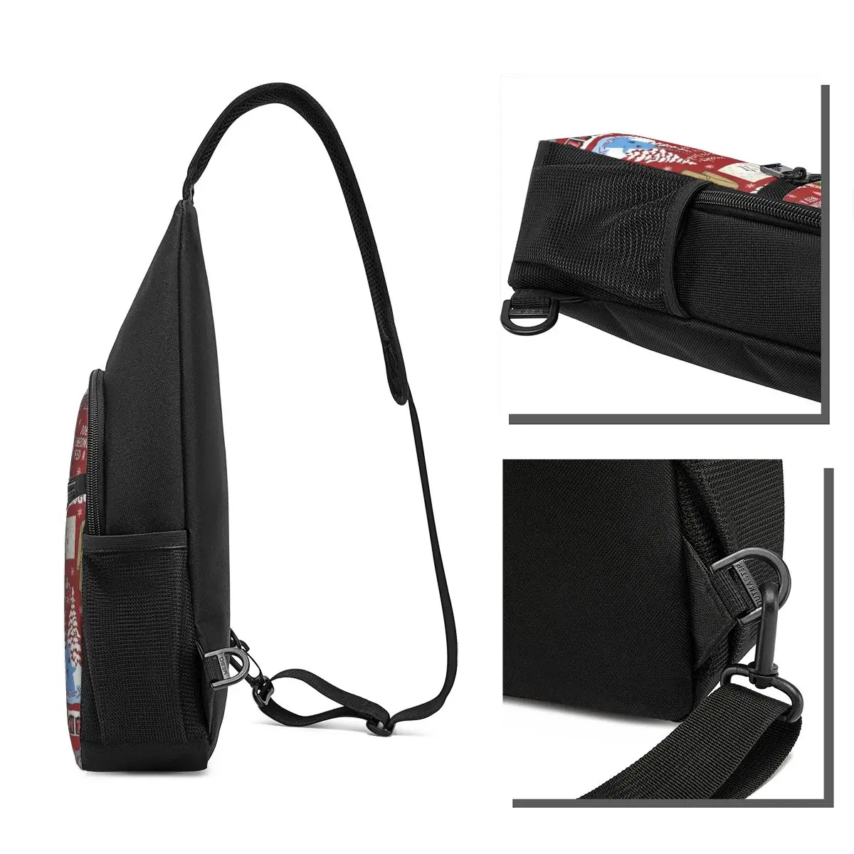 Buddy The Elf Collage Chest Bag Men Sling Crossbody Backpack Chest Bag Traveling Hiking Daypack Shoulder Bag 4
